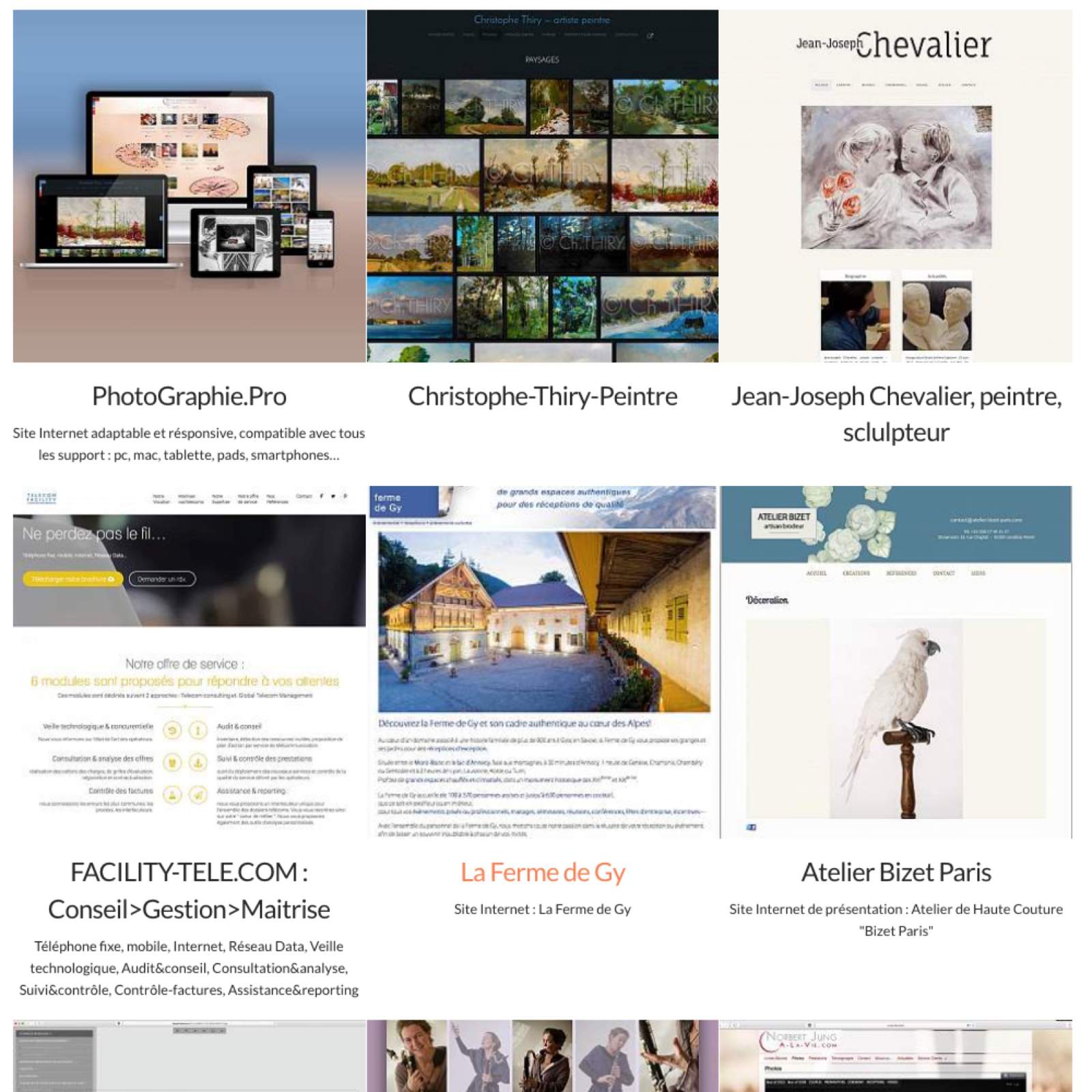 Sites clients "boutique/blog"